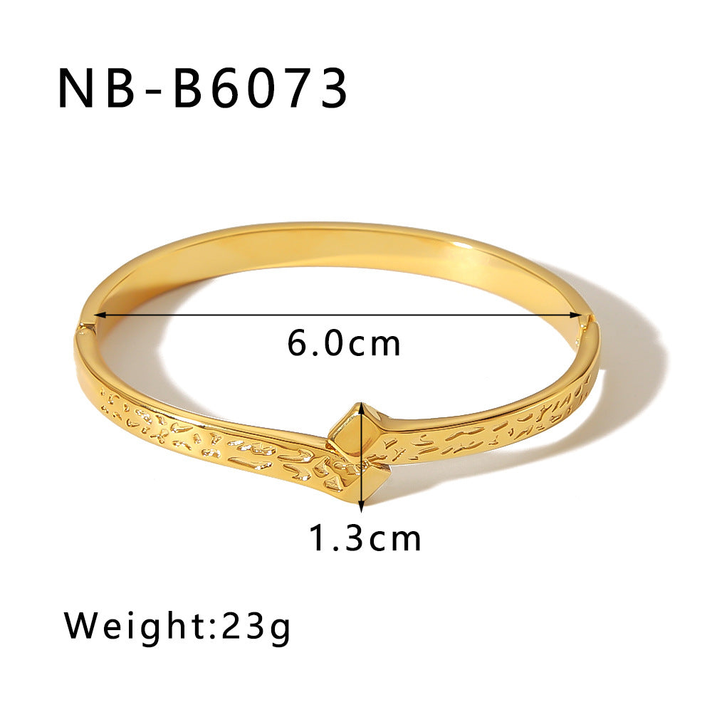 Bracelet de zircon incrusté en acier inoxydable en gros