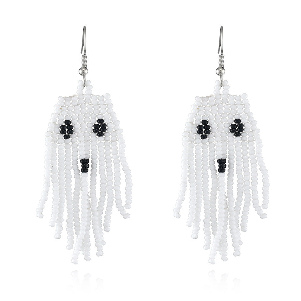 Wholesale  Creative Halloween Series Tassel Beaded Earrings