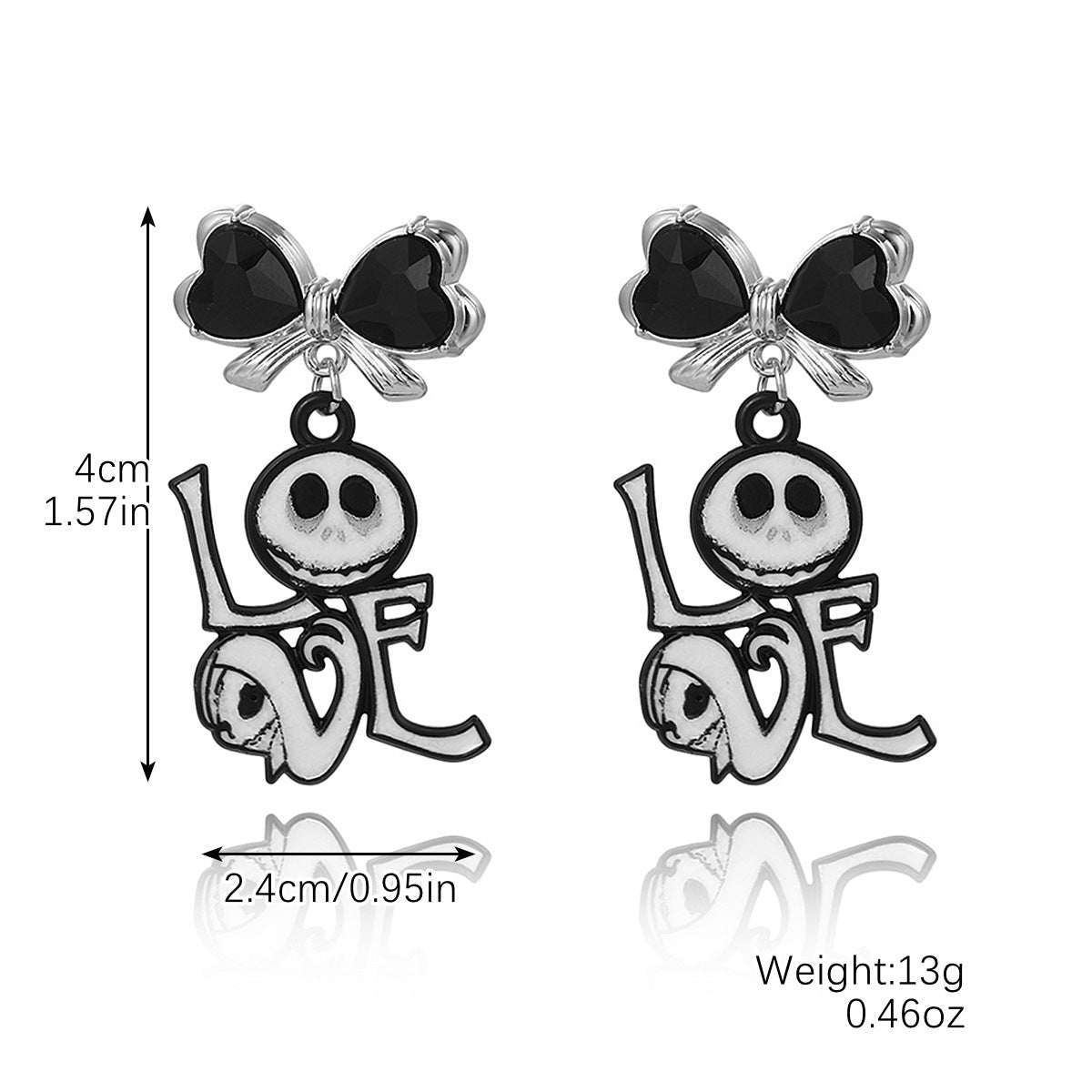 Wholesale  Skull Diablo Earrings  Diamond-encrusted Alloy Halloween Earrings