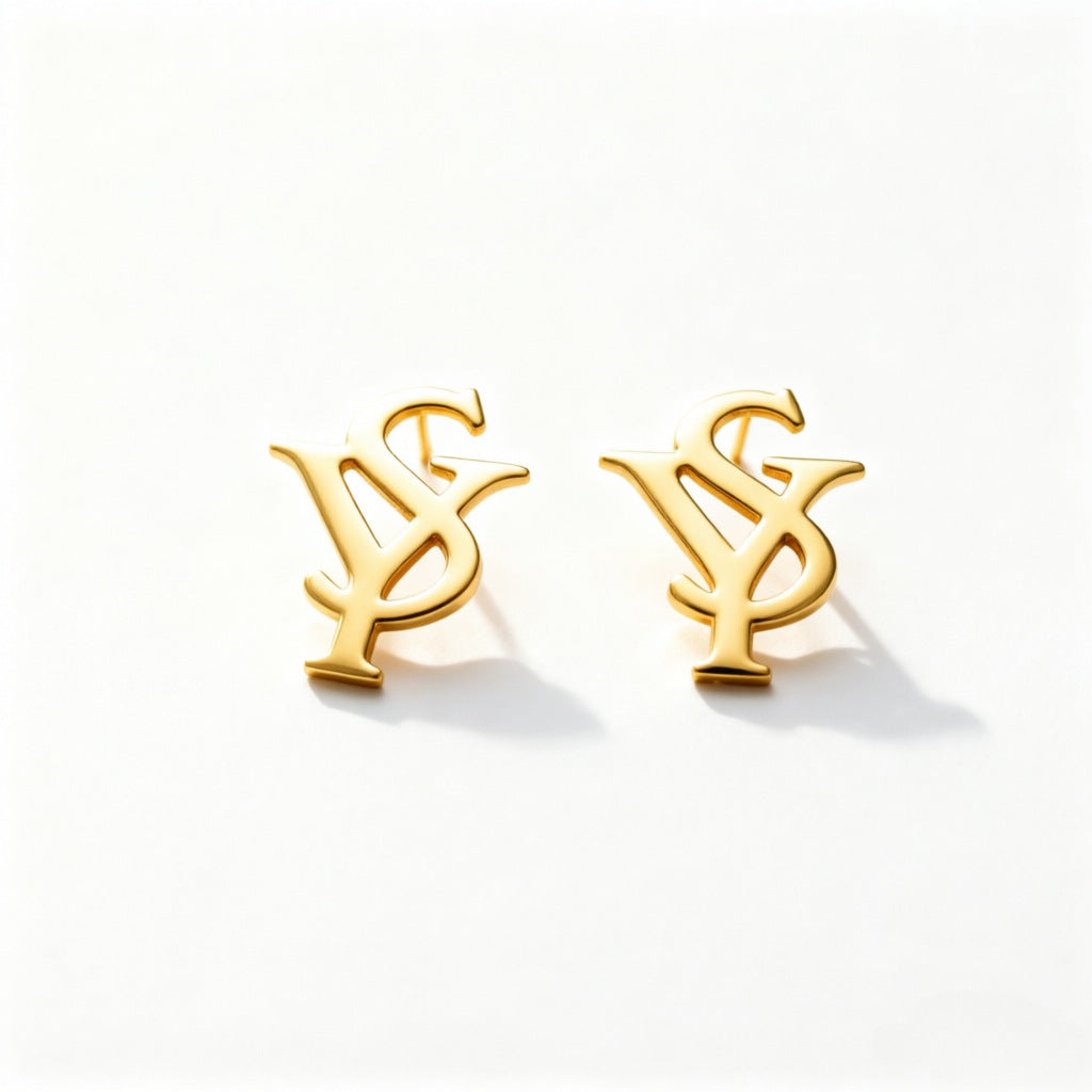 Wholesale Letter Earrings Stainless Steel Gold Plated Jewelry Accessory Gift
