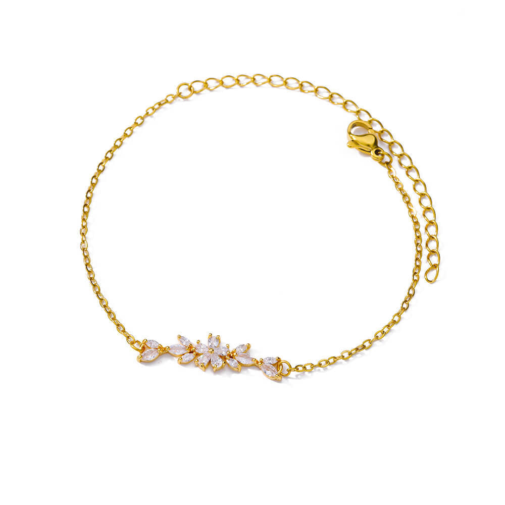 Wholesale Stainless Steel Sun Pendant Bracelet Geometric Zircon Jewelry Accessory for Women Trendy Everyday Wear Gift
