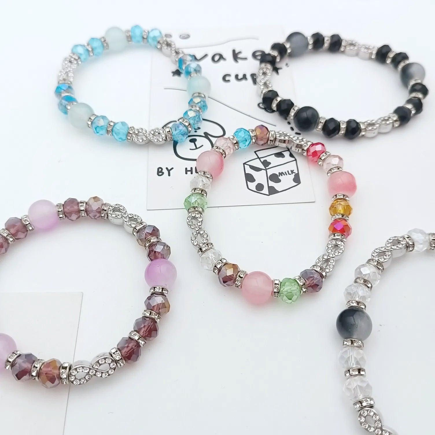 Wholesale glass diamond beaded bracelet