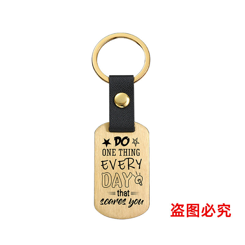 Wholesale Motivational Positive Metal Leather Keychains ACC-KC-GangGu032