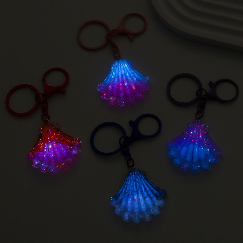 Wholesale Luminous Resin Keychain Pendant Firefly Ocean Flower Design Bag Charm Car Decoration Accessory