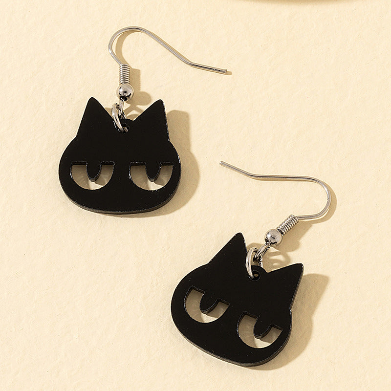 Wholesale Black Cat Acrylic Earrings - Funny Animal Pendant Jewelry for Party &  Gift