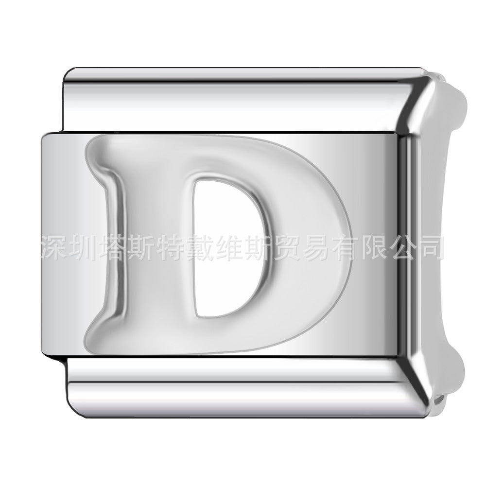 Wholesale 9mm Italian Charm Starter Bracelets DIY square Single Section Creative Stainless Steel Composable Bracelet