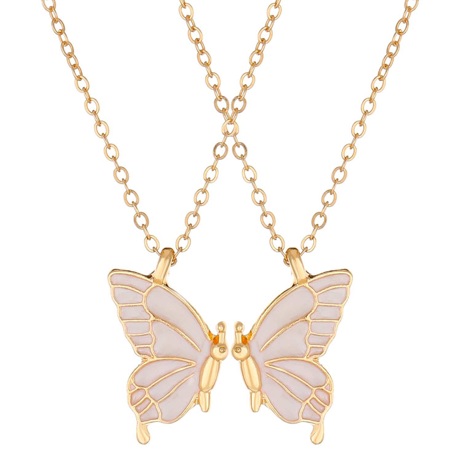 Wholesale  Oil Dripping Butterfly Necklace