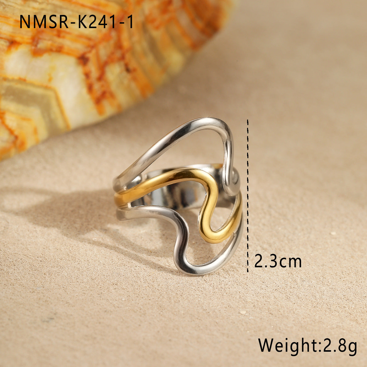 Wholesale  stainless steel ring opening adjustable exaggerated titanium steel ring