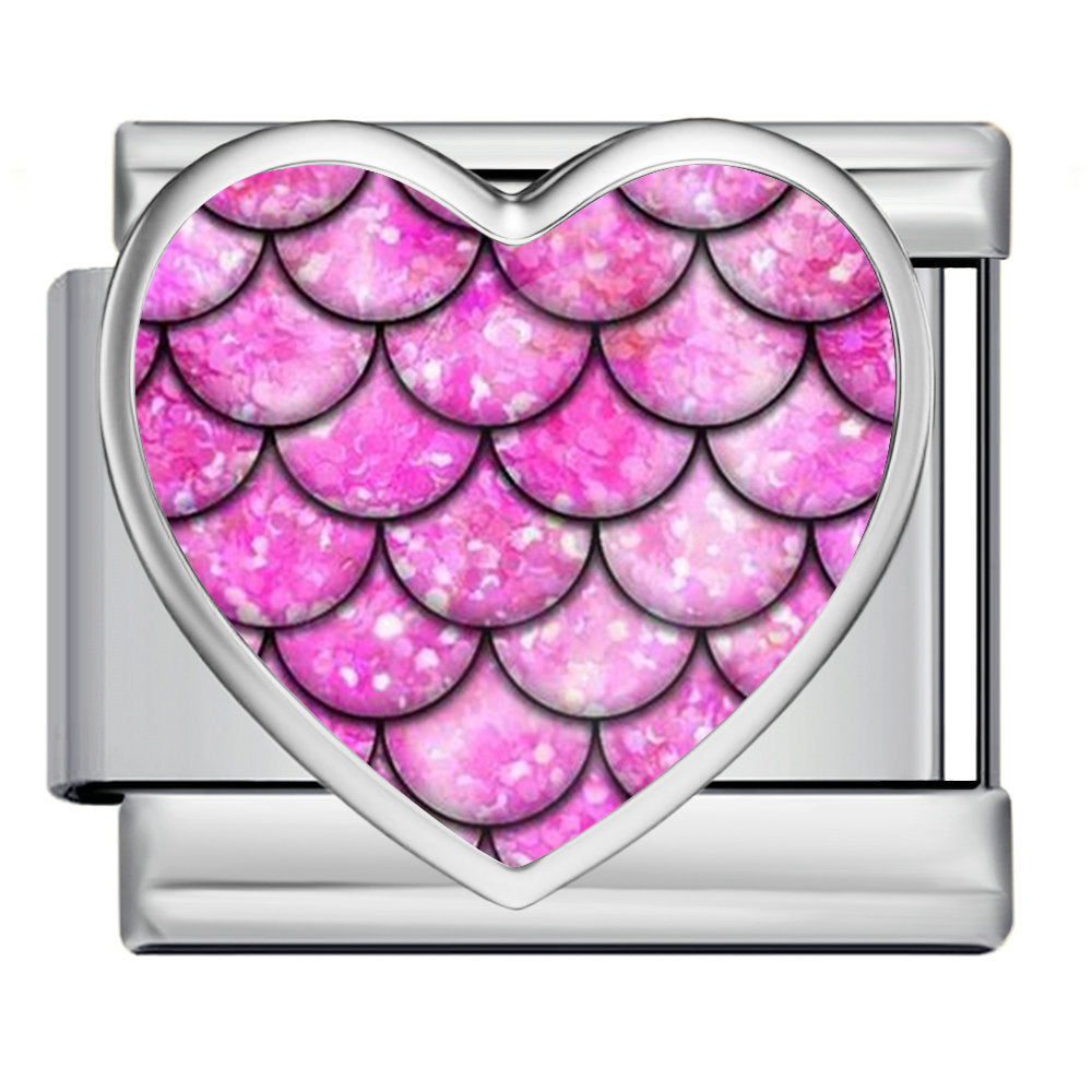 Wholesale Stainless Steel DIY Bracelet Heart Fish Scale Pattern Fashion Jewelry Accessory