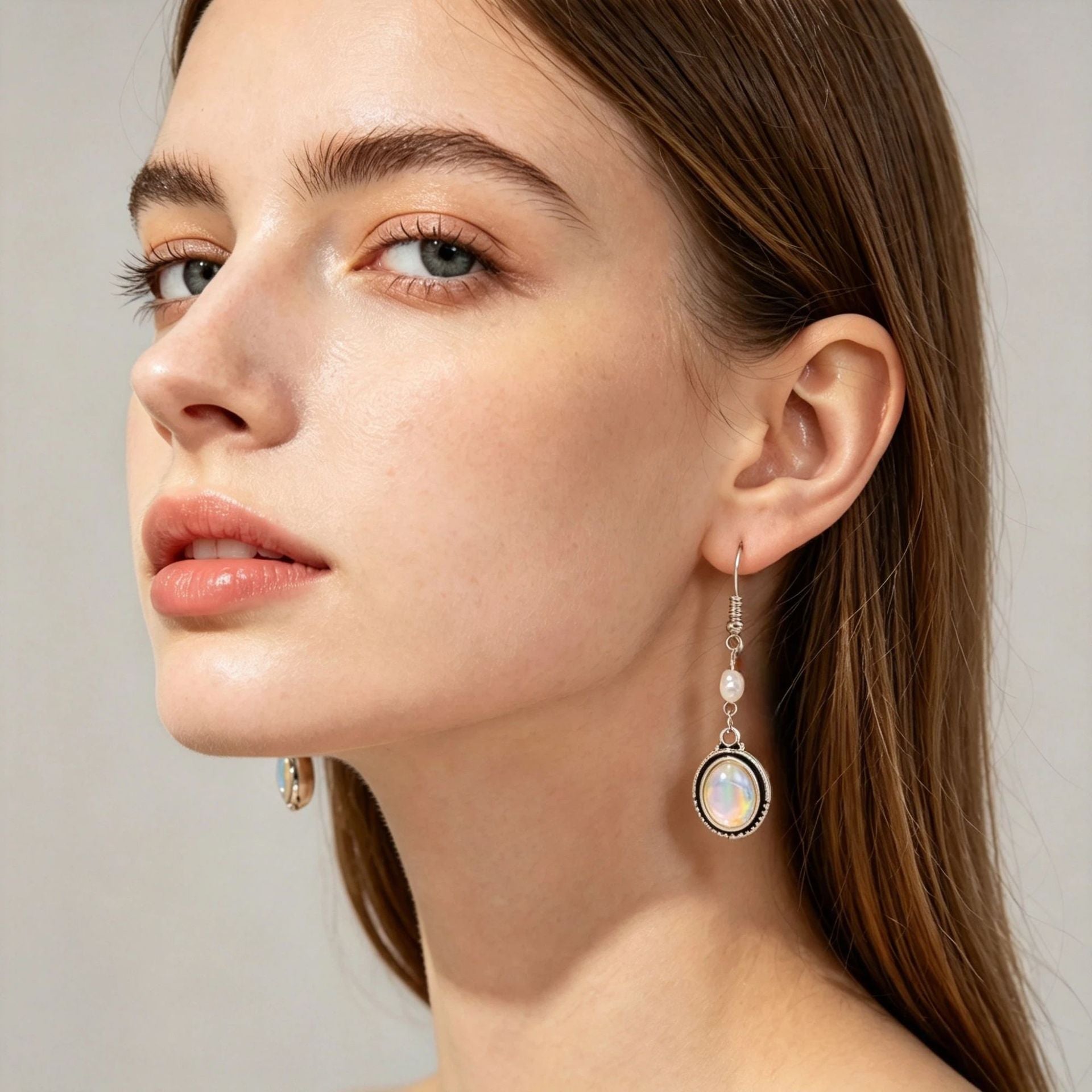 Wholesale Retro European Style Colorful Mother Of Pearl Cross Earrings Zinc Alloy Cat Skull Design Stylish Jewelry For Gift And Boutique Resale