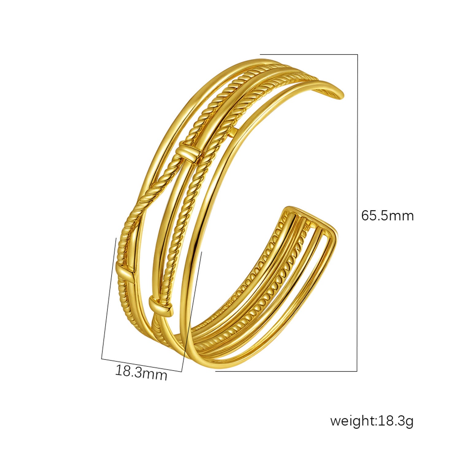 Wholesale Stainless Steel Open C Shape Bangle 18K Gold Plated Fashion Jewelry for Gift Boutique Resale