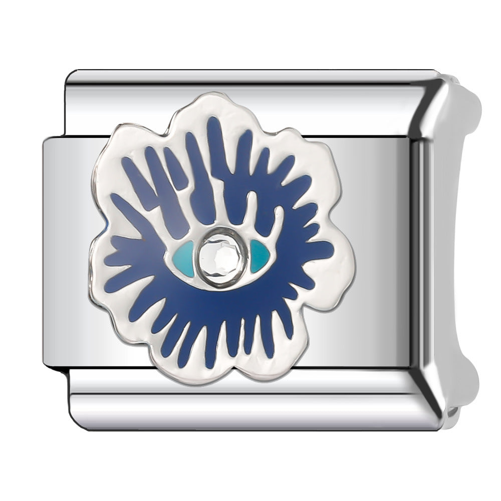 Wholesale Italian Charm Bracelet 9mm DIY Splicing Creative Eye Series Stainless Steel Composable Bracelet