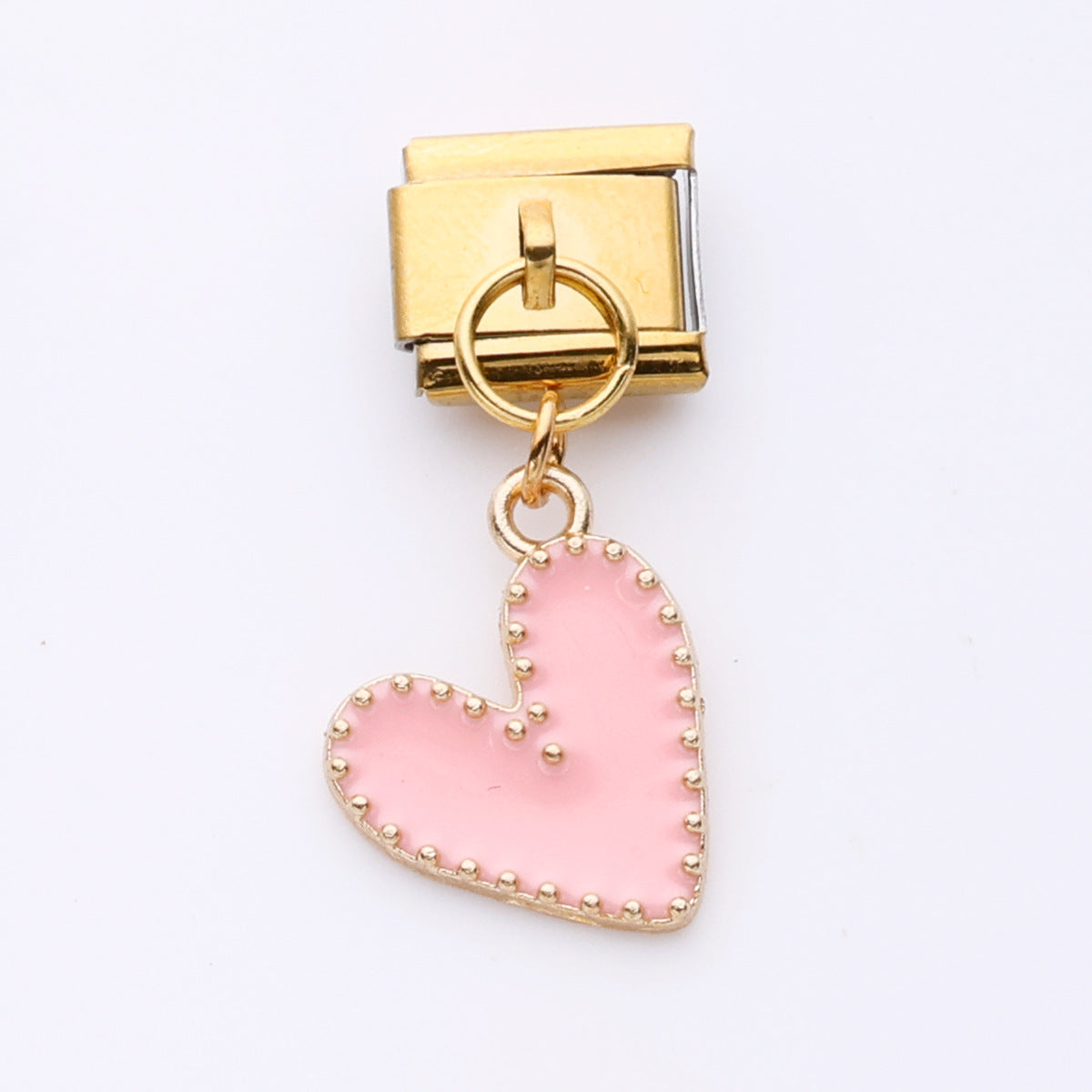 Wholesale 10pcs Italian Charm Bracelet 9mm DIY Splicing Pink Series Stainless Steel Composable Bracelet