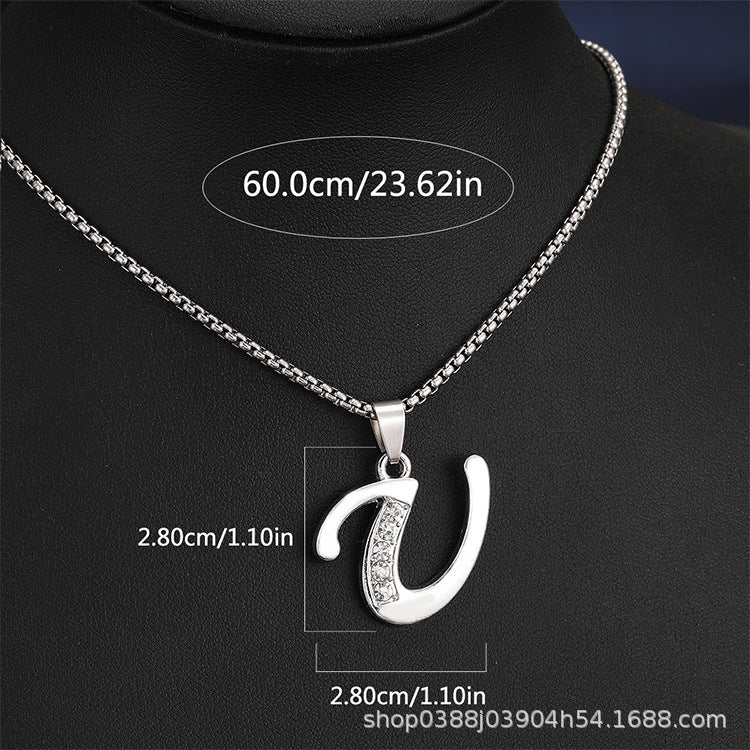 Wholesale  Titanium Steel English letter necklace