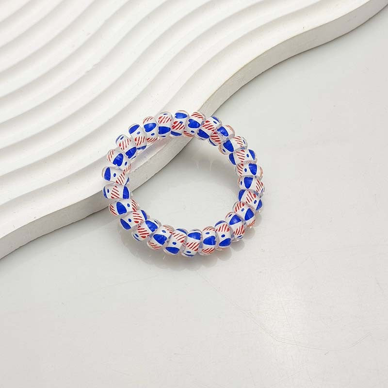 Wholesale American Flag Phone Wire Hair Tie Hair Scrunchies Independence Day ACC-HS-MengKa001