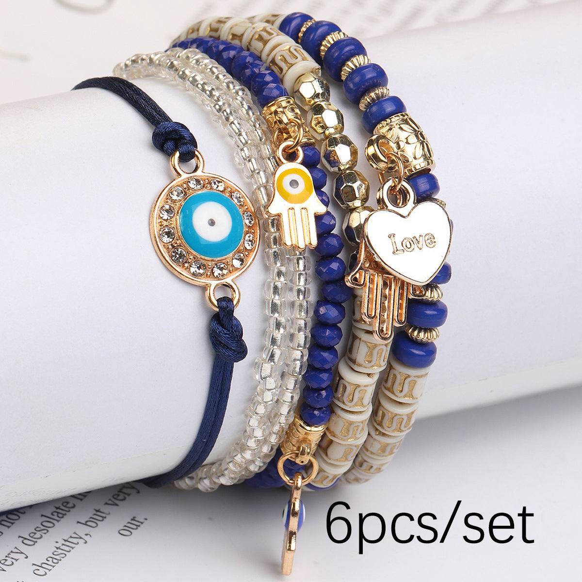 Wholesale Demon Eye Adjustable Braided Rope Multi-layer Bracelet ACC-BT-Lijie007
