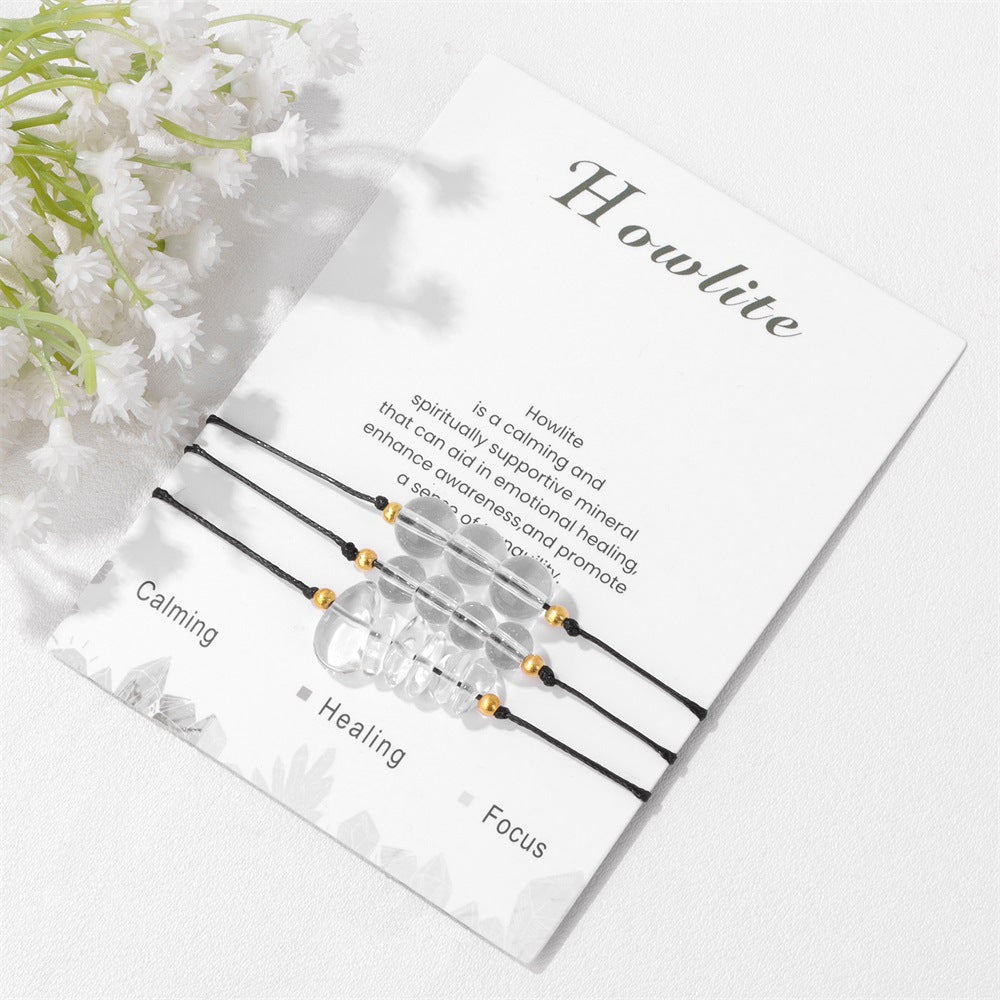 Wholesale Natural Stone Crystal Set Crushed Stone Beads Handmade Woven Bracelets ACC-BT-GEB010