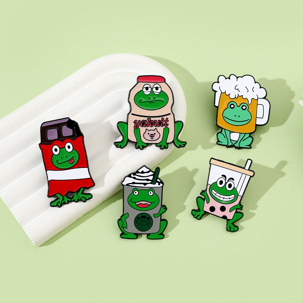 Wholesale Cartoon creative funny frog brooch