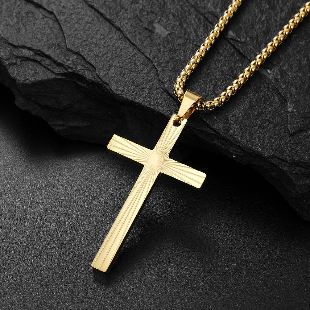 Wholesale Stainless Steel Polished Cross Pendant Necklace Fashion Accessory for Gift or Layering