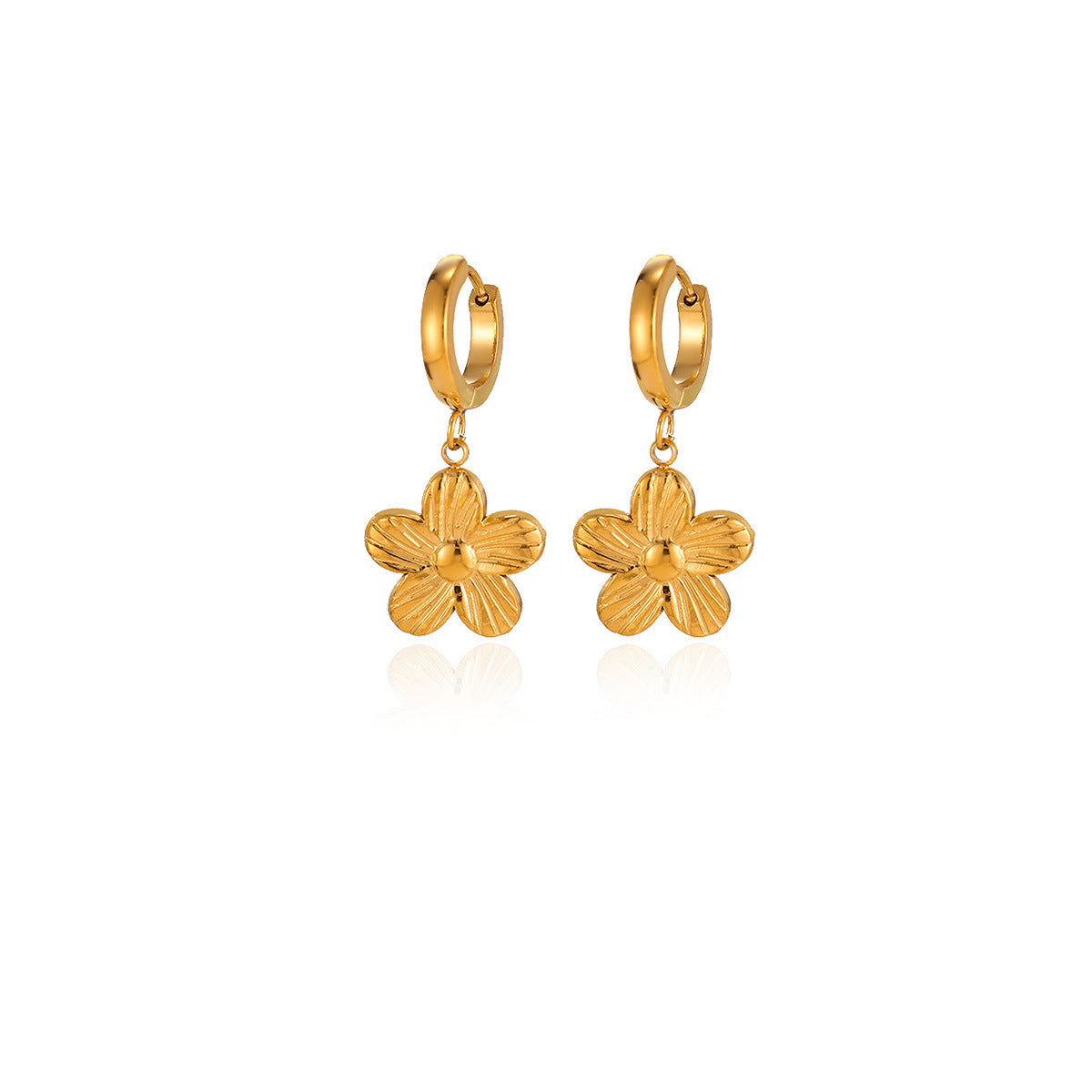 Wholesale 304 Stainless Steel Vacuum Plated Flower Earrings Fashion Jewelry Accessory for Women