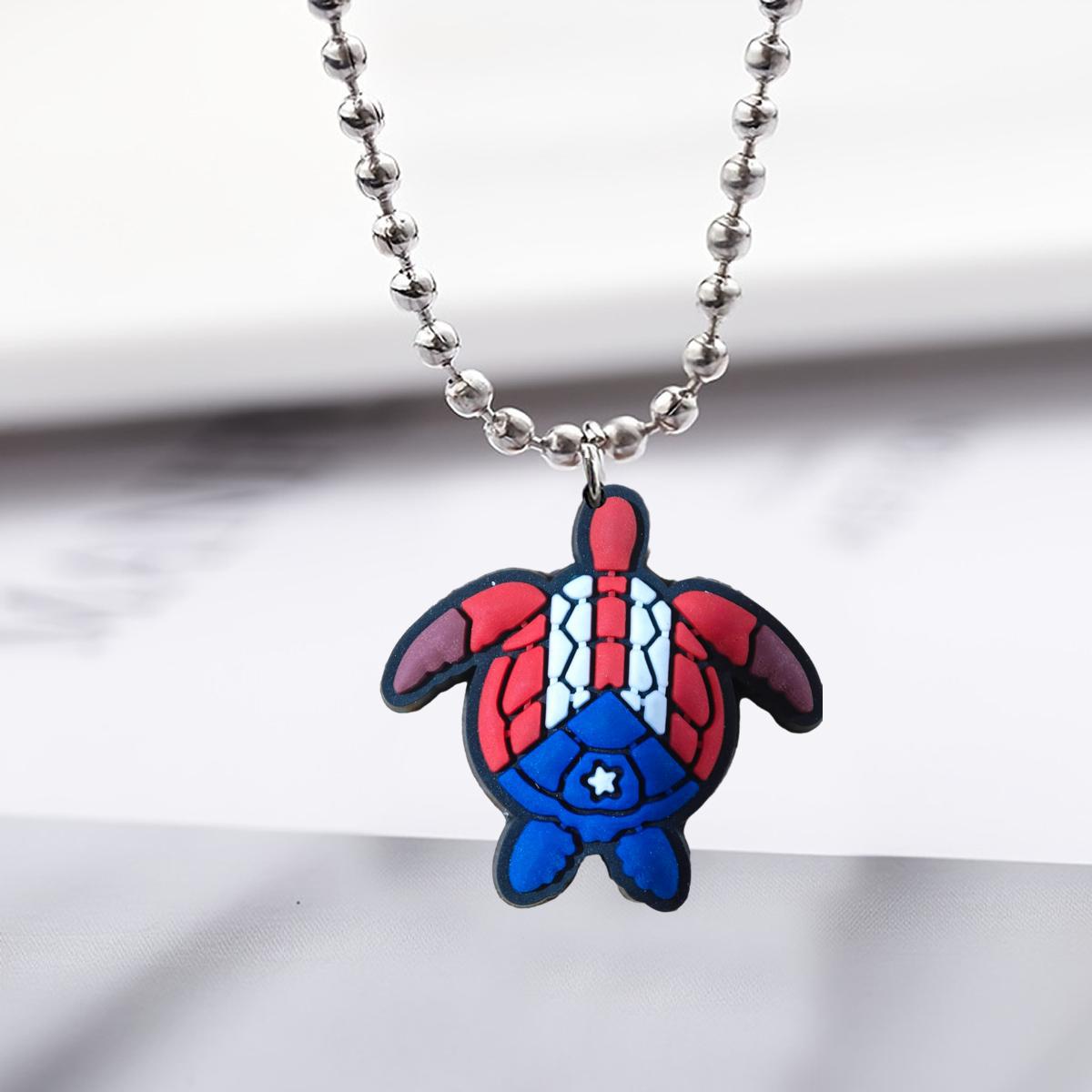 Wholesale Stainless steel American Independence Day Series Small Bead Necklace