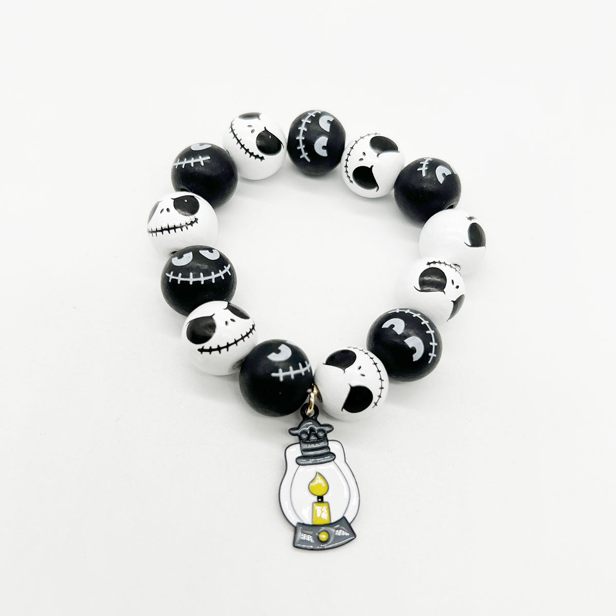 Wholesale Christmas Snowflake Christmas Tree Halloween Orange Wooden Beads Stretch Bracelet ACC-BT-Nanh005