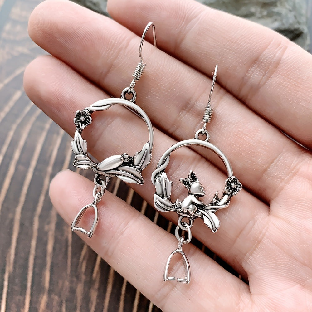 Wholesale antique silver rabbit earrings