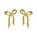 Wholesale  18K gold bow bubble brass earrings