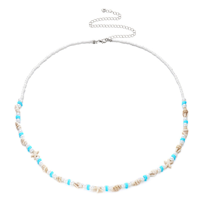Wholesale  Beach Pearl Starfish Conch Soft Pottery Waist Chain Body Jewelry
