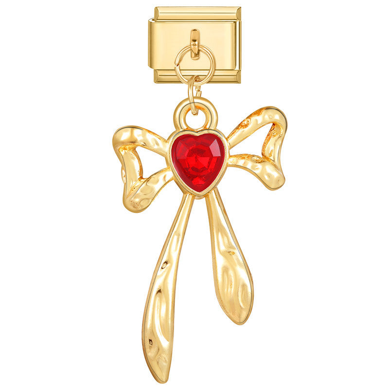 Wholesale Italian Charm Bracelet 9mm DIY Splicing Removable Stainless Steel Gold Base Red Composable Bracelet