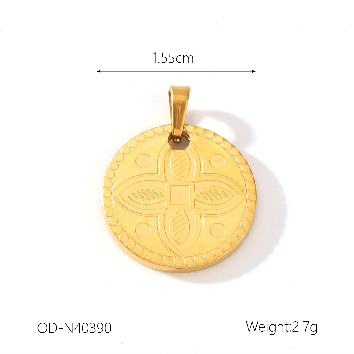 Wholesale Personalized Fashion Stainless Steel 18K Gold Accessories Natural Stone Oil Dropping Zircon Pendant Jewelry