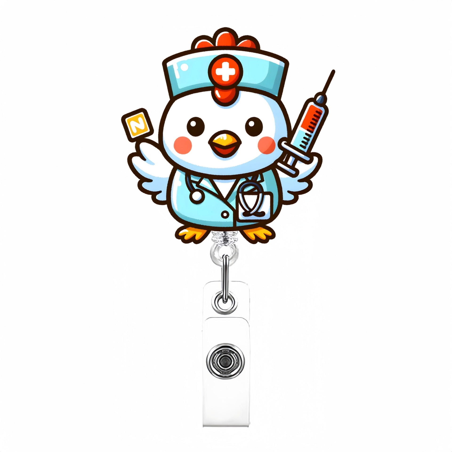 Wholesale Cute Cartoon Acrylic Retractable Clip Badge Keychain