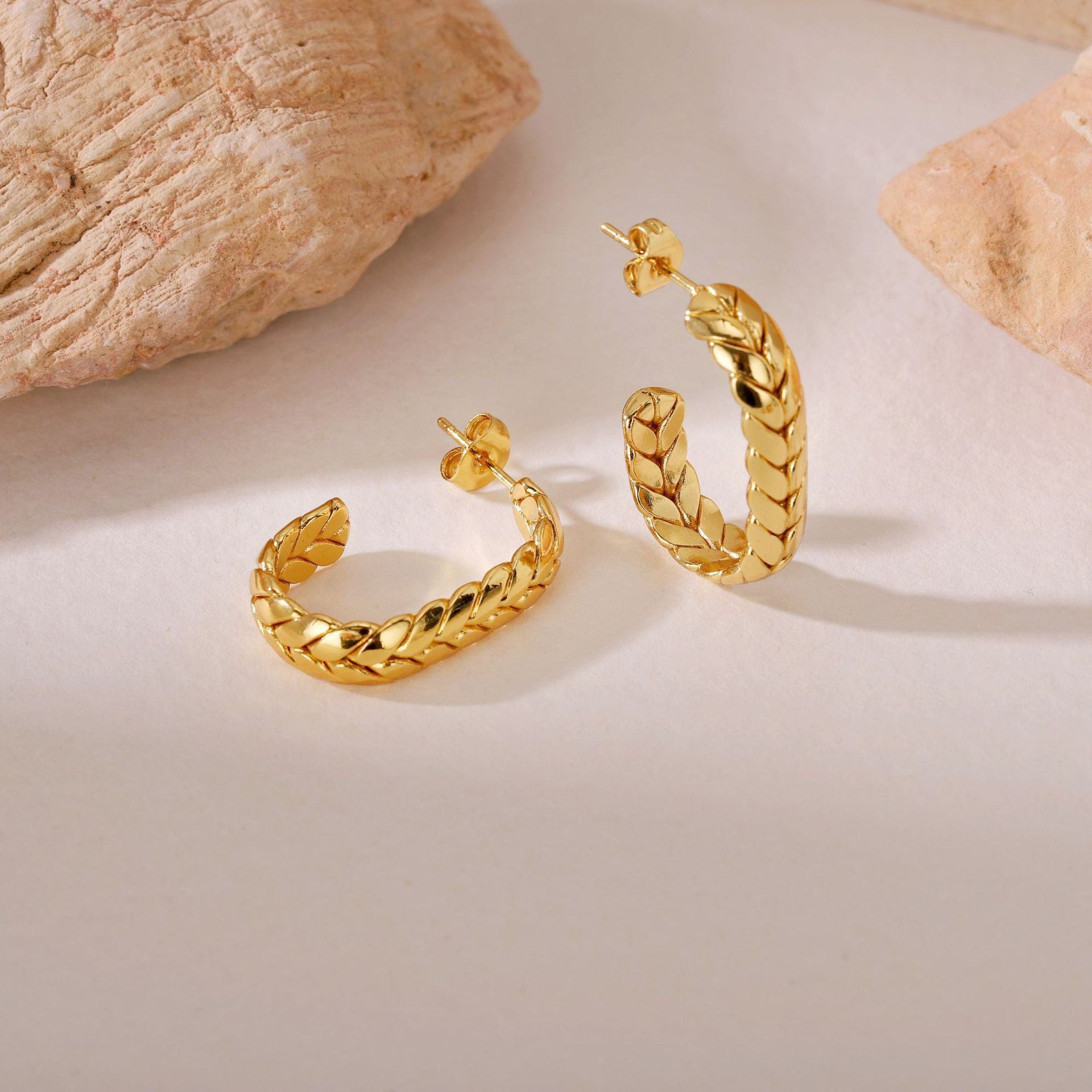 Wholesale Titanium Steel Wheat Ear Earrings