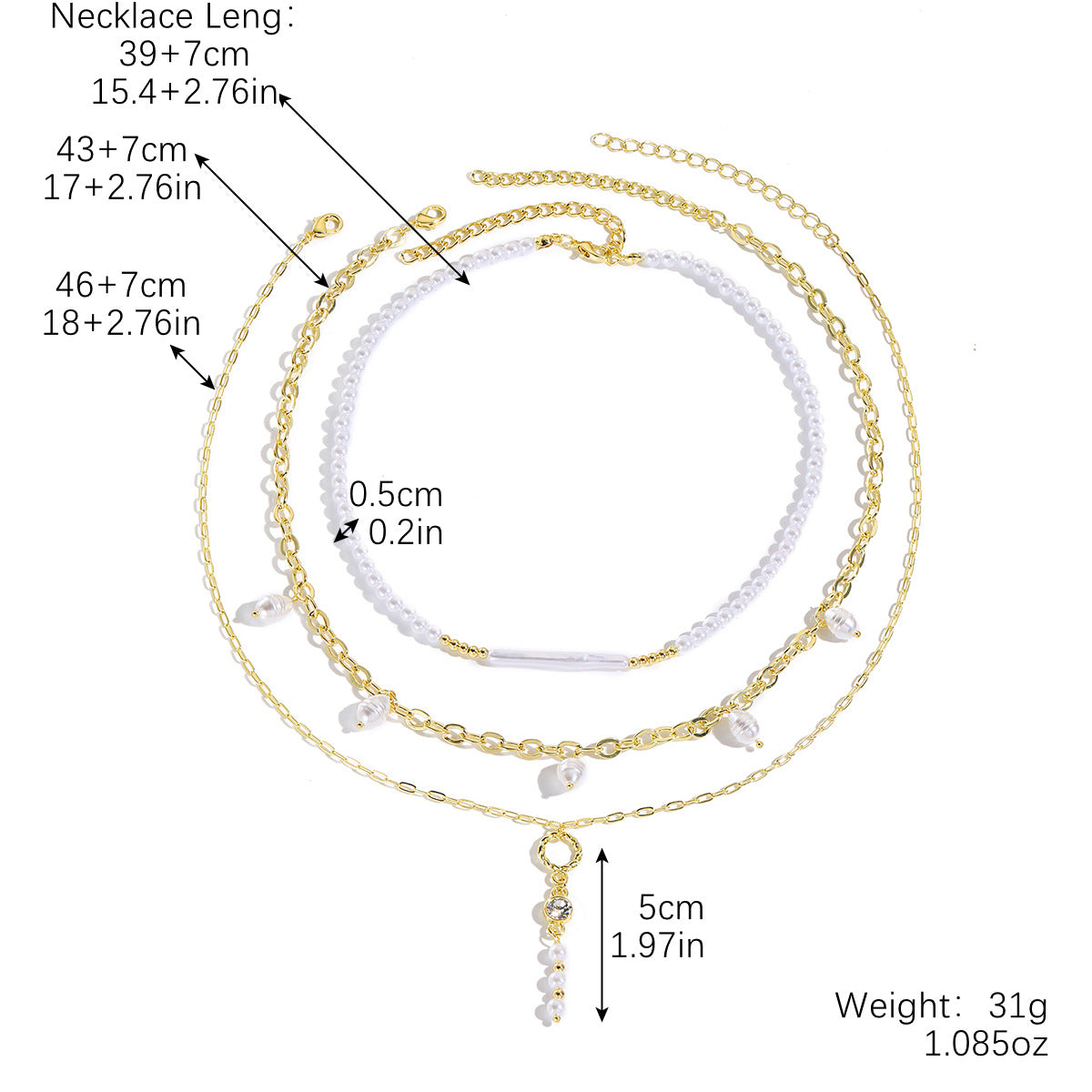 Wholesale Multi-Layer Baroque Pearl Necklace