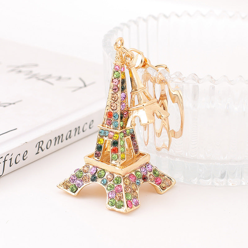 Wholesale Rhinestone Paris Eiffel Tower Alloy Keychain ACC-KC-YuanFei013
