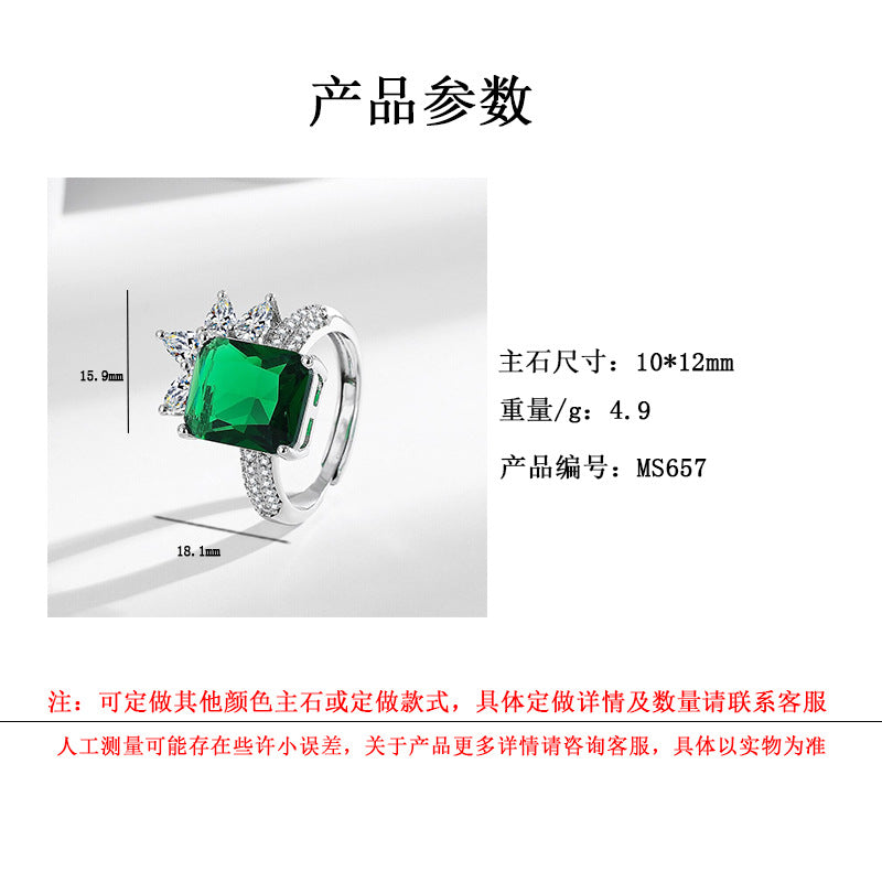 Wholesale Simulated Emerald Crystal Rings
