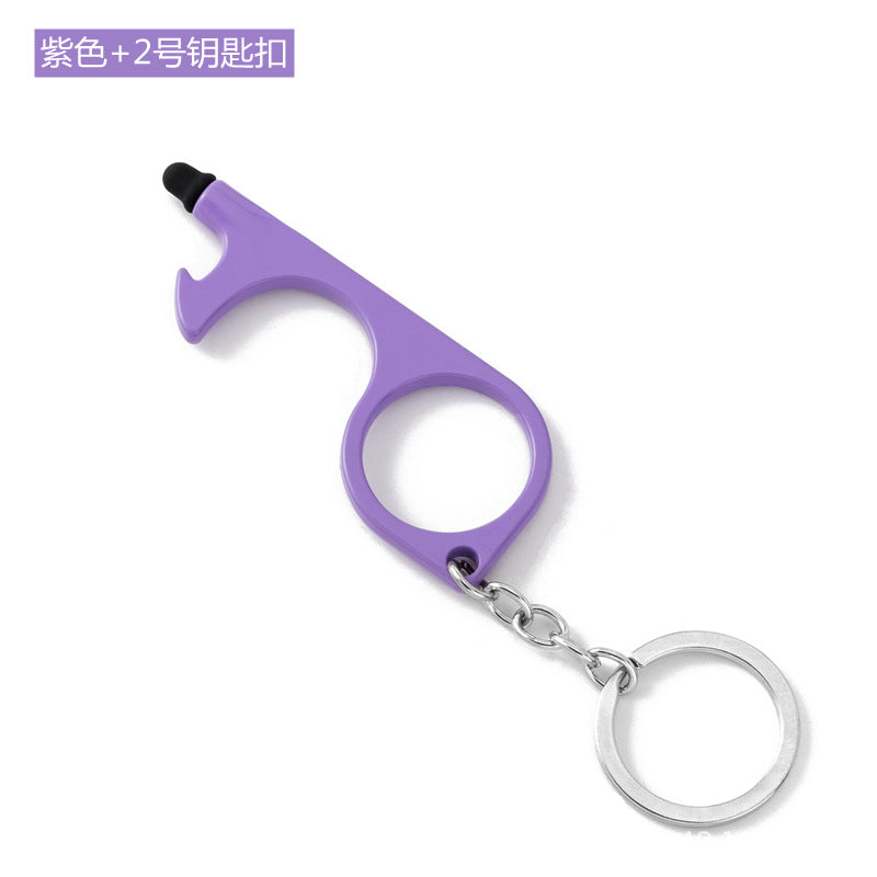 Wholesale Multifunctional Door Opener Zinc Alloy Touch Screen Contactless Door Opener Keychain