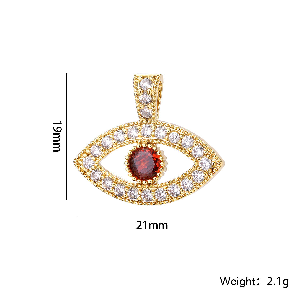 Wholesale 14K Gold Plated Brass Evil Eye Pendant Micro Set Zircon Dark Style Necklace Charm Fashion Accessory For Layering Jewelry Gift Resale