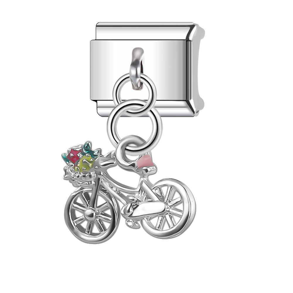 Wholesale Italian Charm Bracelet 9mm DIY Splicing Racing Statue of Liberty Stainless Steel Composable Bracelet