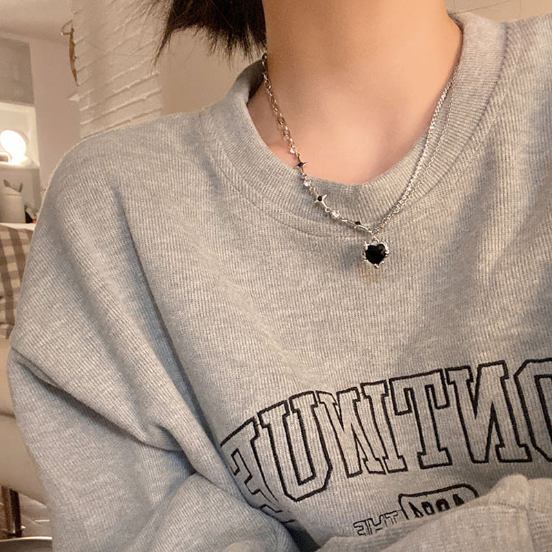 Wholesale Pearl Necklace Love Beaded Clavicle Necklace Choker Titanium Steel Necklace ACC-NE-Hank002