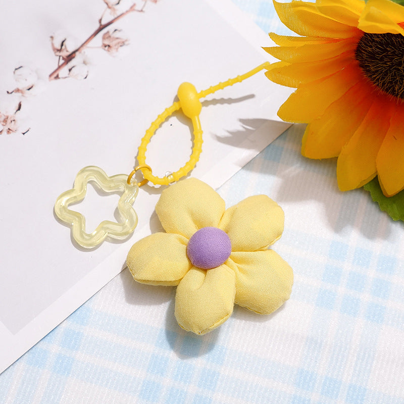 Wholesale Cartoon Fabric Flower Bag Charm Trendy Decorative Accessory for Bags and Phones