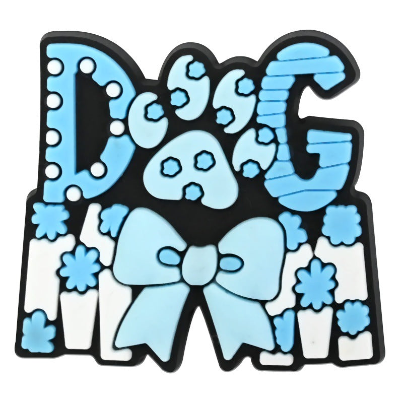 Wholesale  Random 100pcs Creative Cute dog-themed   PVC Soft Rubber Shoe Buckle Decoration