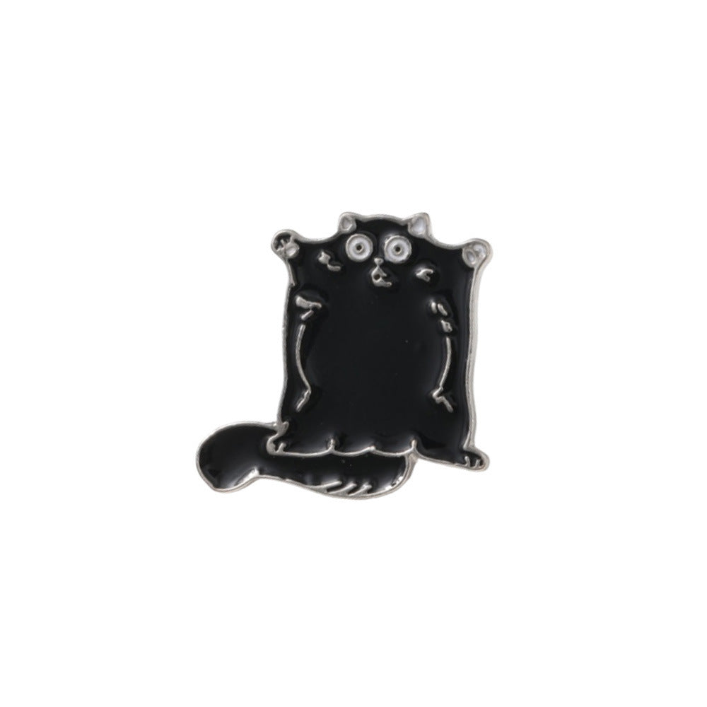 Wholesale cartoon cute black cat scare open limbs shape brooch