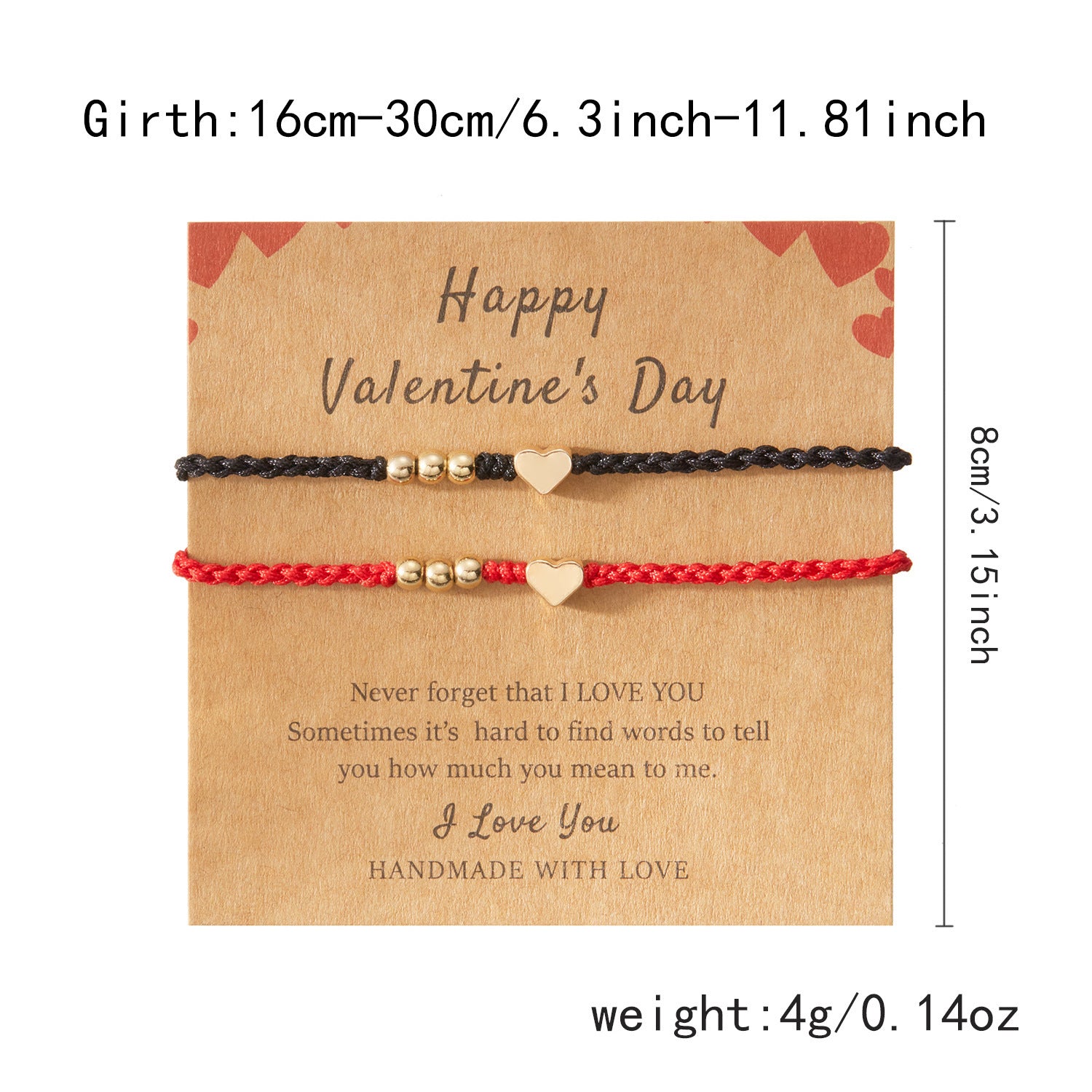 Wholesale love hand-woven black red rope bracelet