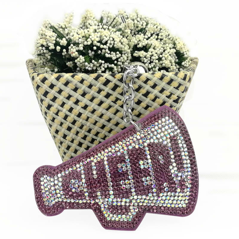 Wholesale creative velvet diamond English letter keychain