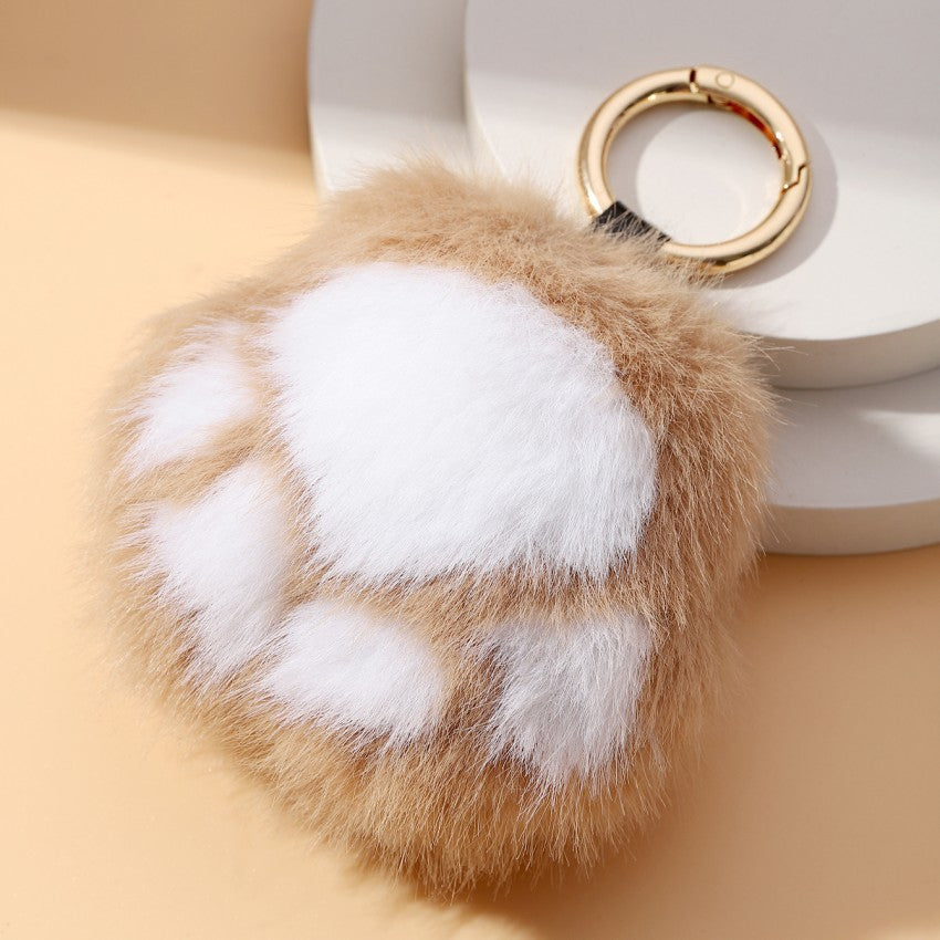Wholesale Cute Kitten Paw Plush Keychains Pom Pom ACC-KC-RongR065