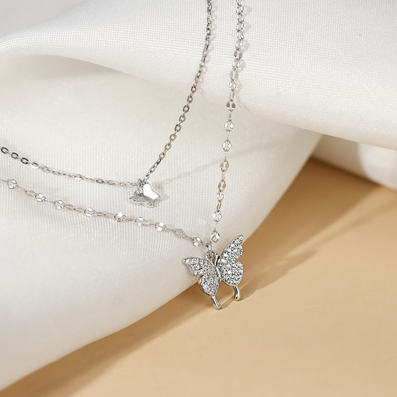 Wholesale Summer Titanium Steel Butterfly Choker Necklace