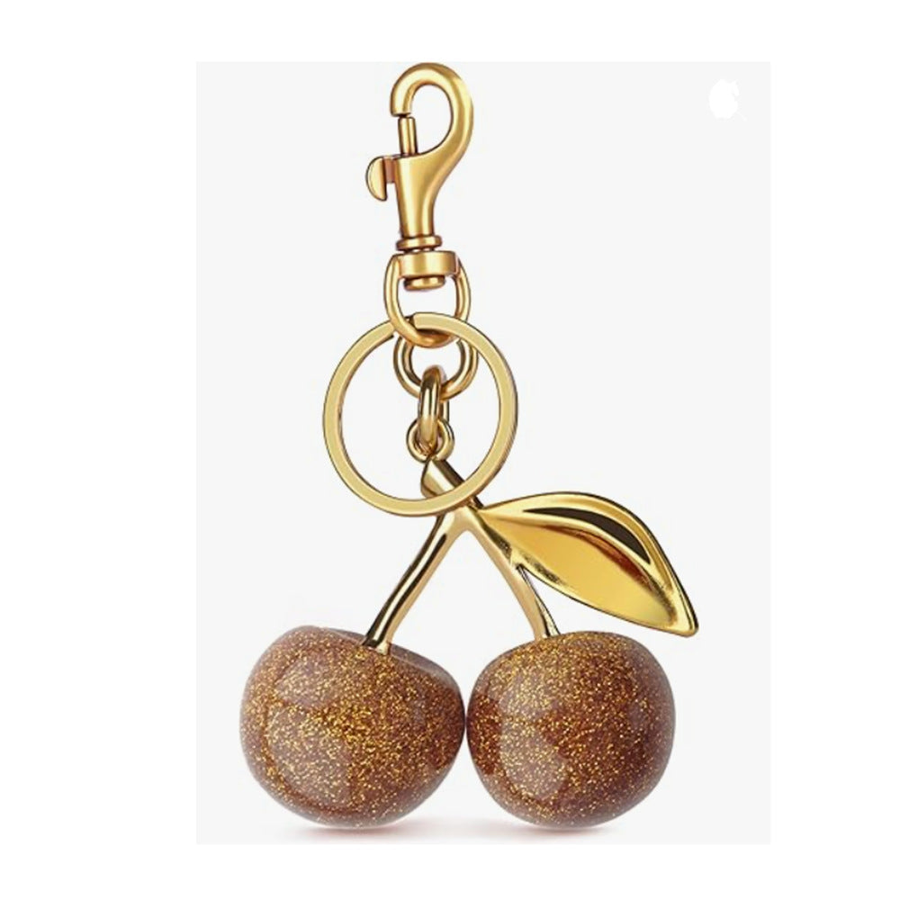 Wholesale Polished Plastic Resin Cherry Keychain Bag Pendant Sweet Style Decorative Accessory