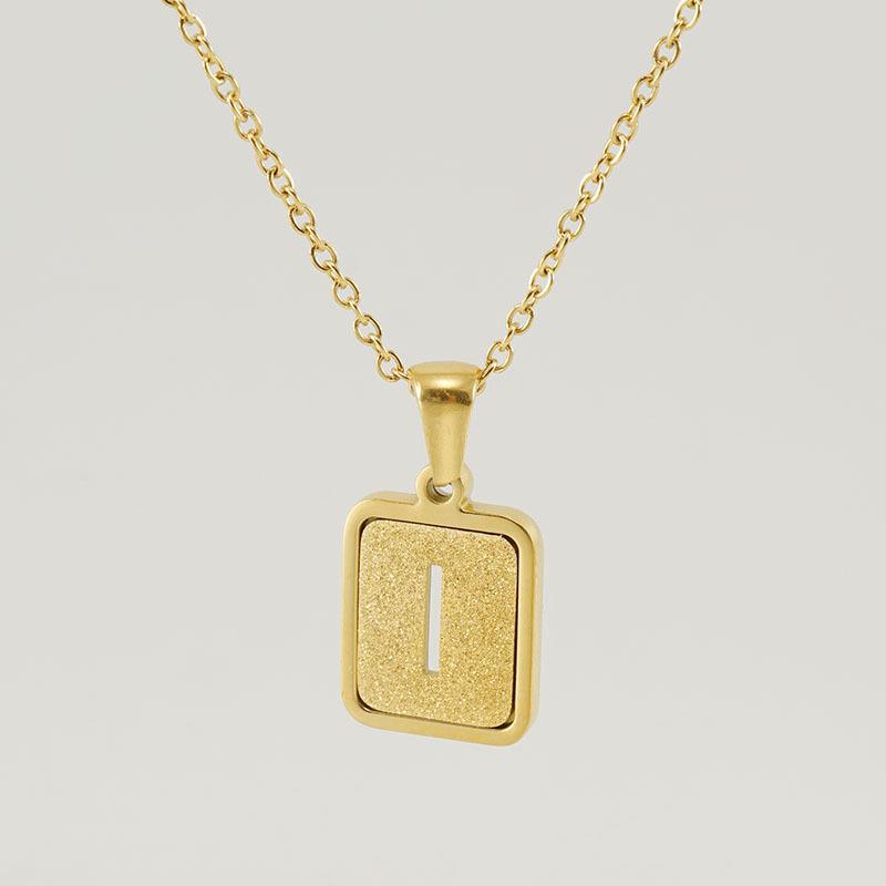Wholesale 18K stainless steel hollow 26 English letter necklace