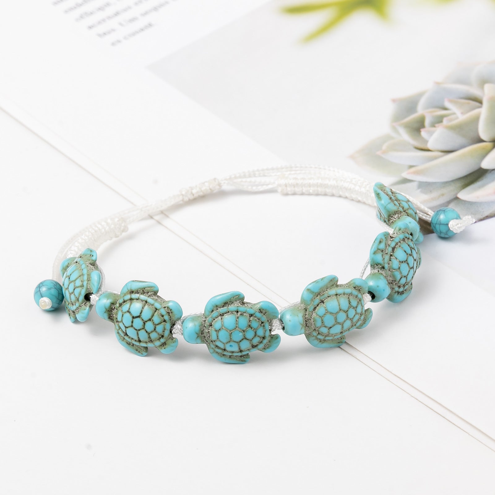Wholesale turtle woven bracelet bohemian Turquoise Turtle hand-woven bracelet